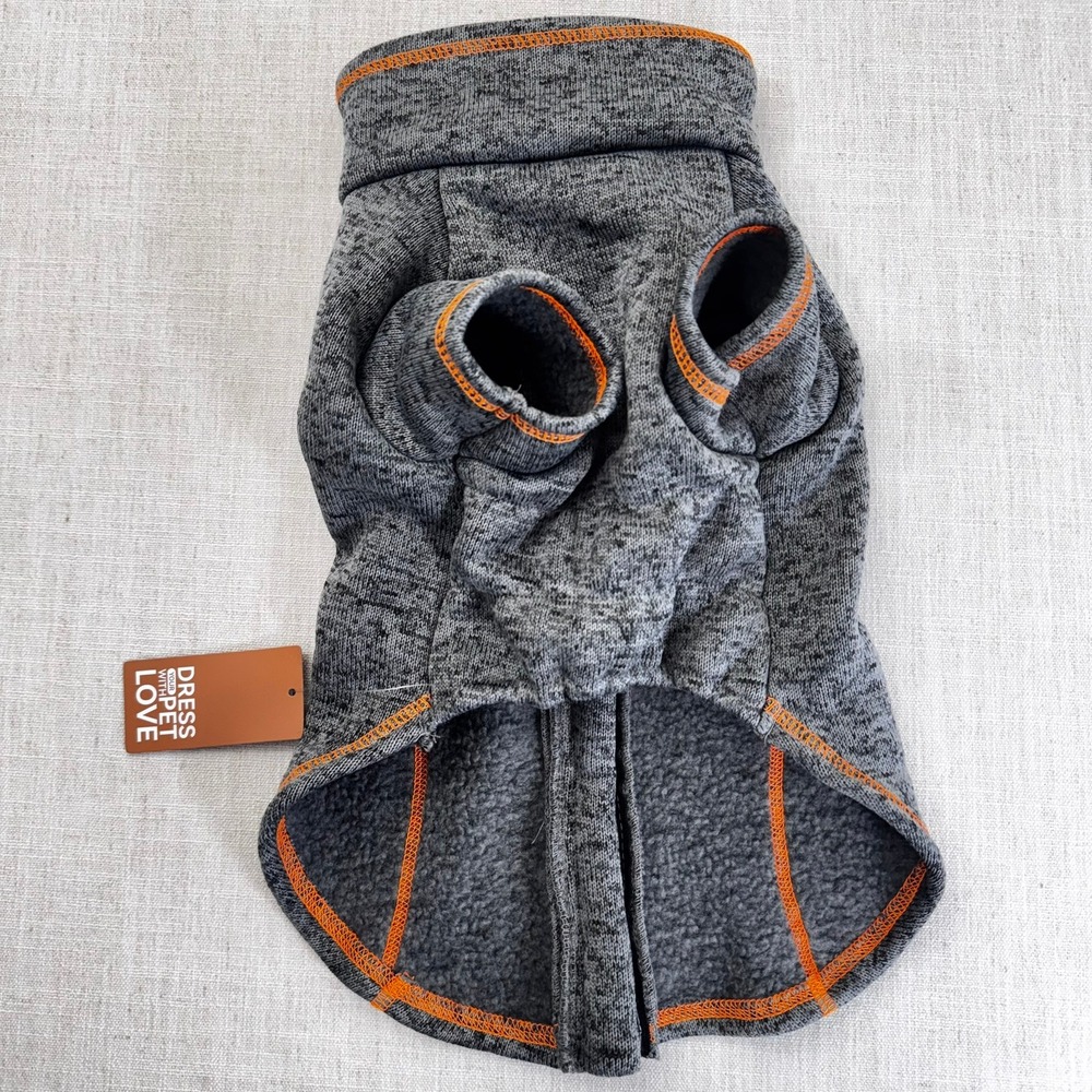 Dress Your Pet With Love Gray‎ Fleece Dog Sweater Vest Harness Zipper Large NEW - Picture 4 of 15